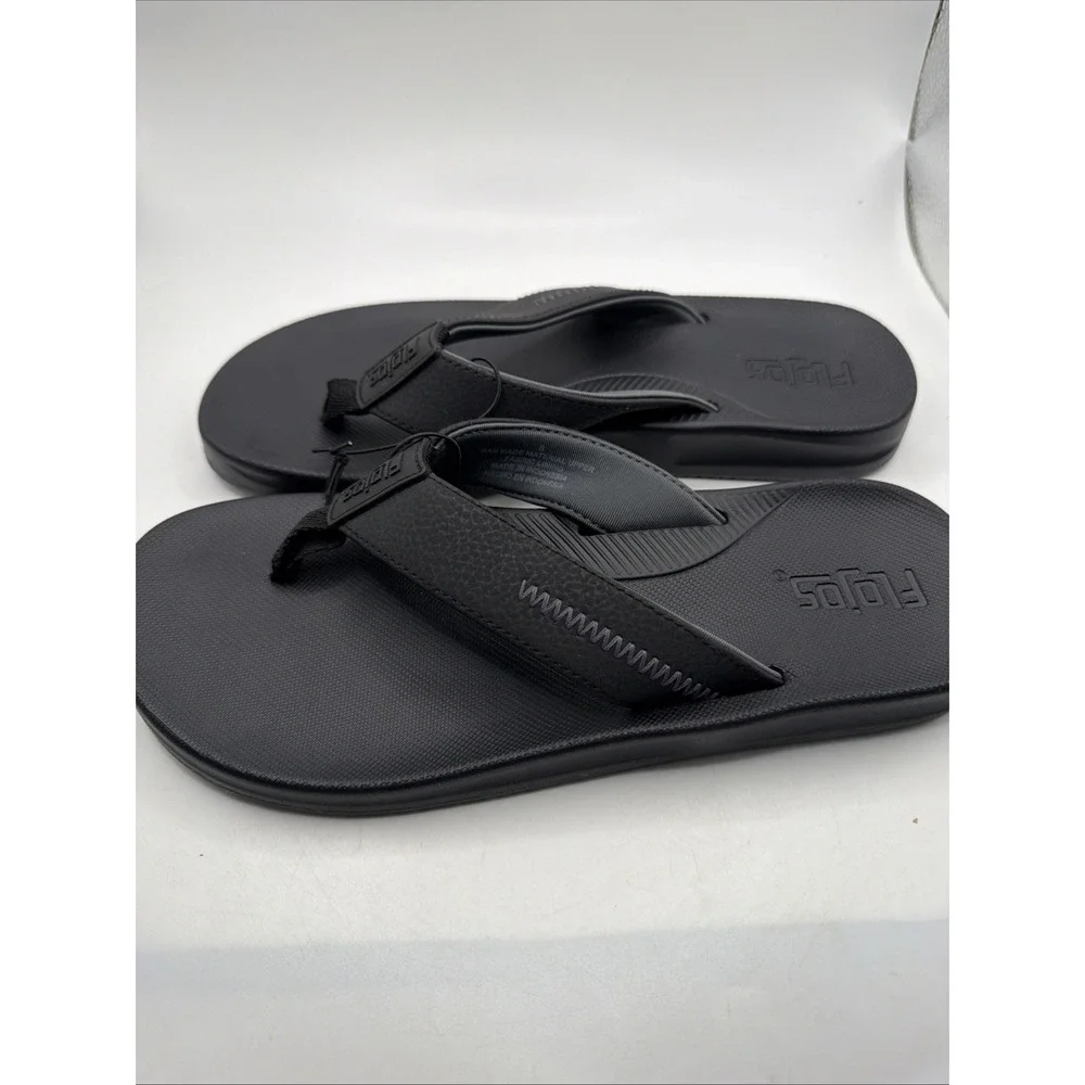 Flojos Mens Black Sandals  Flip Flop Shoes Memory Foam Water-Resistant size 11